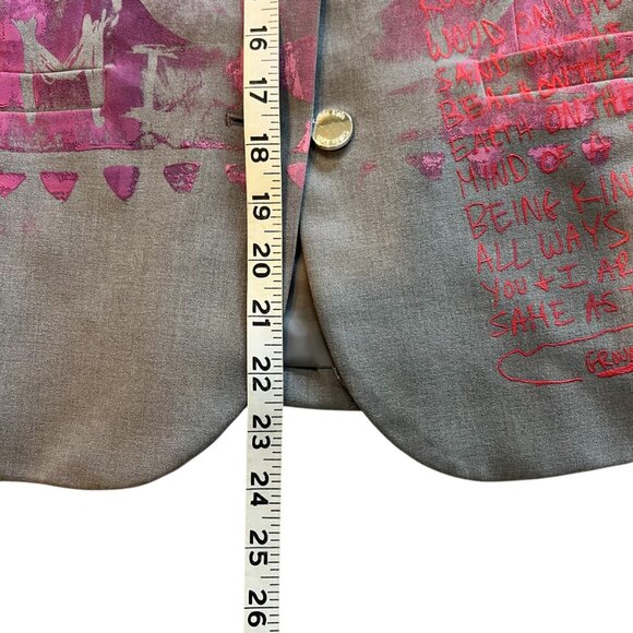 Snowmilk Streetwear Gray Women's Blazer Painted w/Original Snowmilk Design - Picture 8 of 8